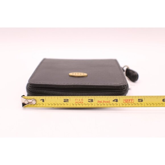 Liz Claiborne Crazy Horse Black Wallet Zip Snap Bi-Fold ID Card Holder Organizer - Picture 12 of 14